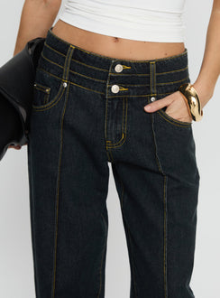 Hannalee Low Rise Wide Leg Jeans Grunge Wash Low Rise Jeans Jeans 