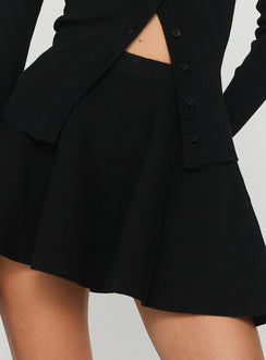 Juni Floaty Knit Mini Skirt Black