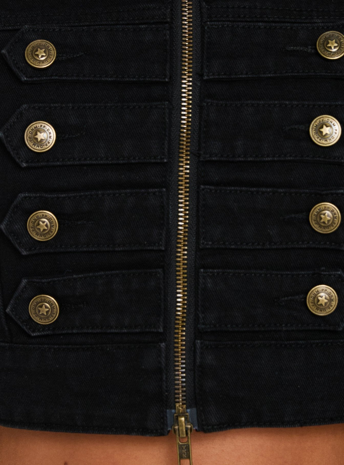 Stage Left Cropped Military Jacket Black