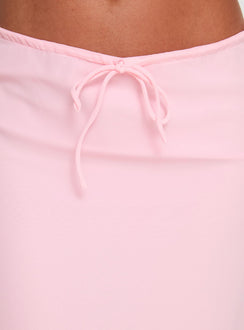 Delvie Midi Skirt Baby Pink