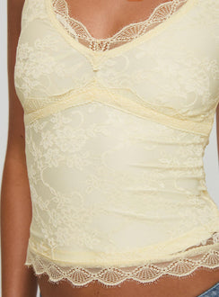 product Princess Polly Far Away Top Yellow Sleeveless Plunger 