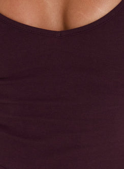 Cecilly Trim Racerback Top Plum