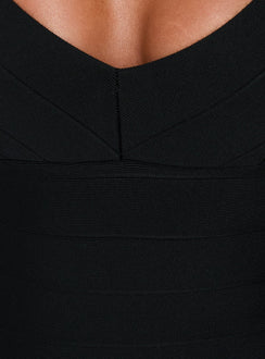 Sefina Bandage Cap Sleeve Top Black