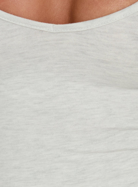 Cecilly Trim Racerback Top Grey Marle