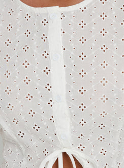 Bardot Blouse Top White