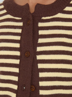 Melancholia Cardigan Brown / Lemon Stripe