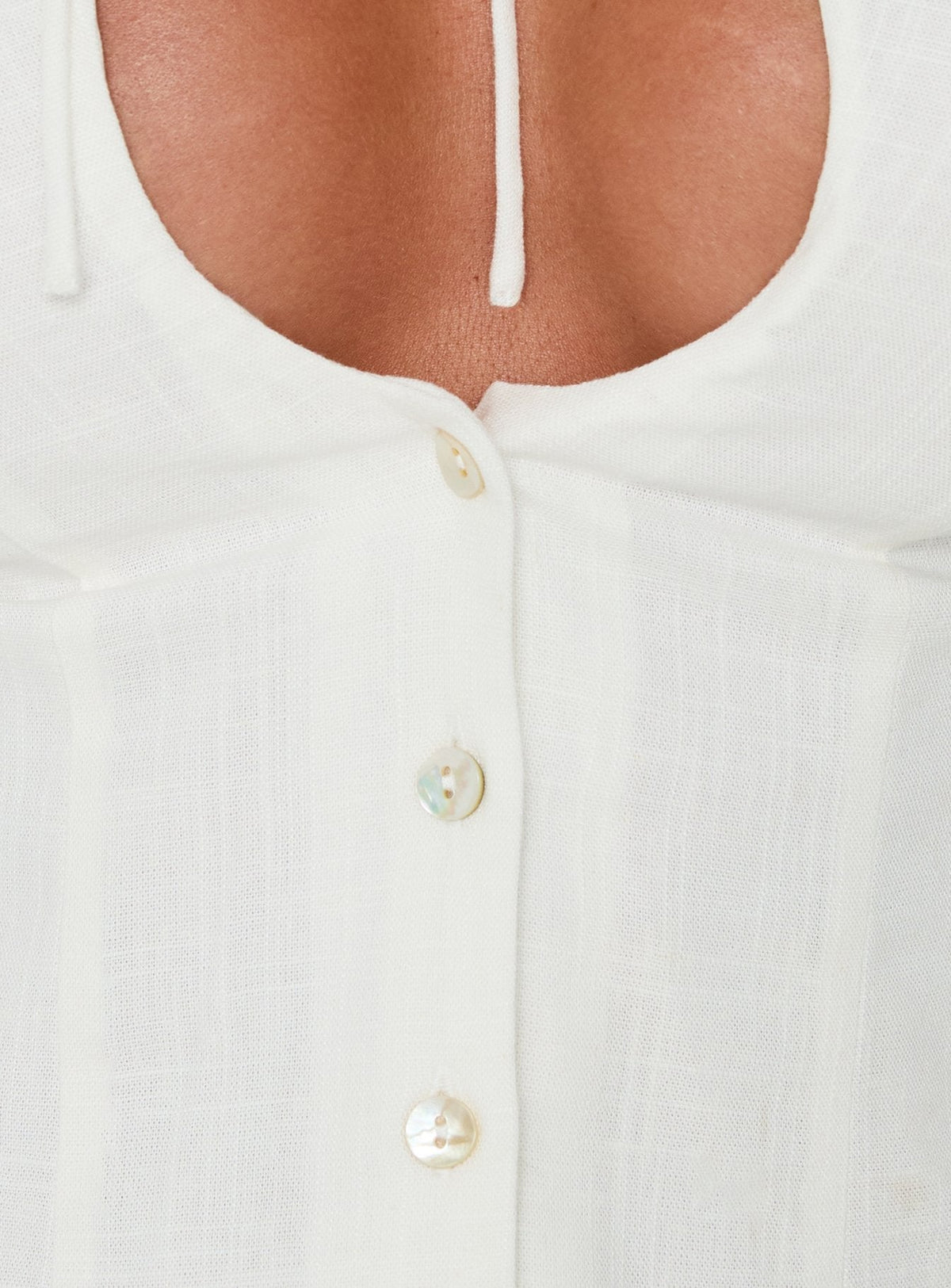 Louisiah Keyhole Top White