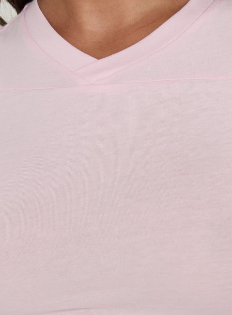 Camrynn High V Boxy Tank Top Pink