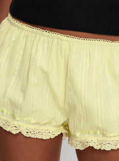 Rhubarb Lace Shorts Lemon Yellow