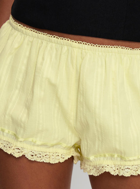 Rhubarb Lace Shorts Lemon Yellow