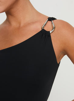 product Princess Polly Talija One Shoulder Bodysuit Black Tall Sleeveless Bodysuit 