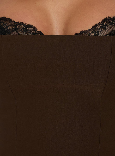 Renaissance Corset Top Chocolate / Black