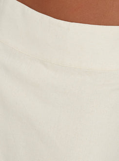 Such Delight Linen Midi Skirt Oatmeal