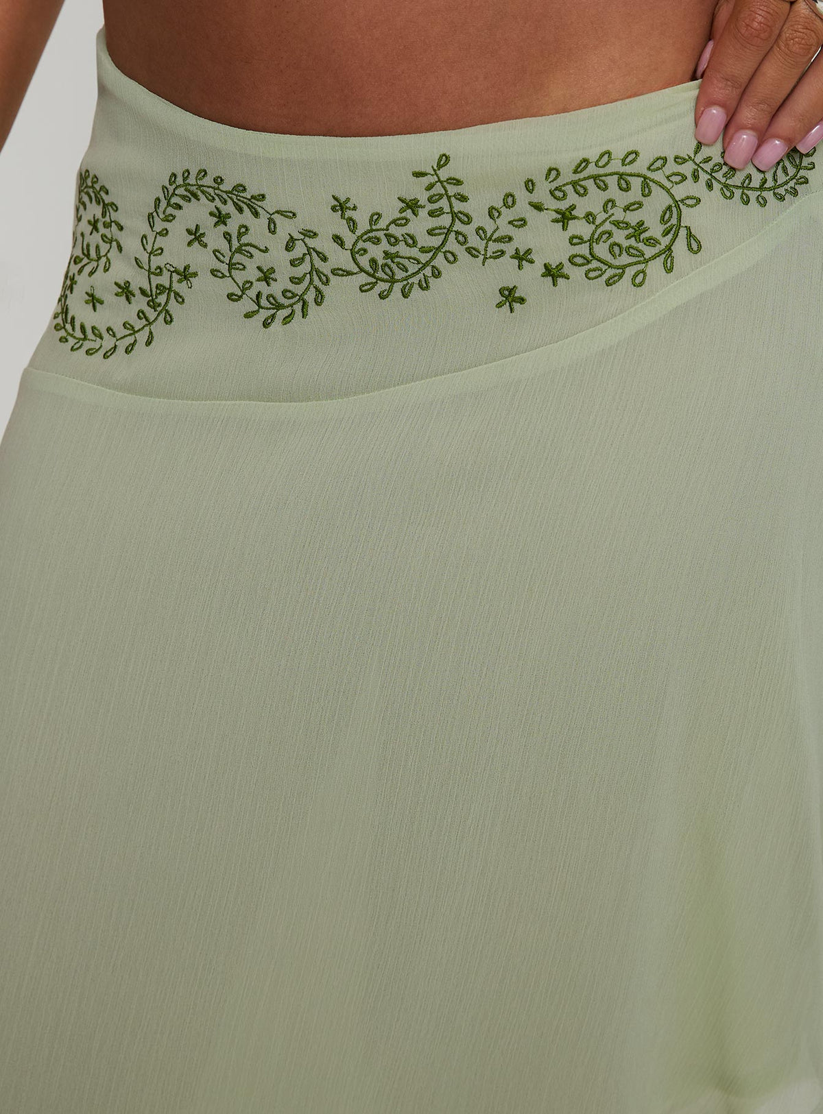Pappilion Asymmetrical Midi Skirt Sage Petite Skirts 