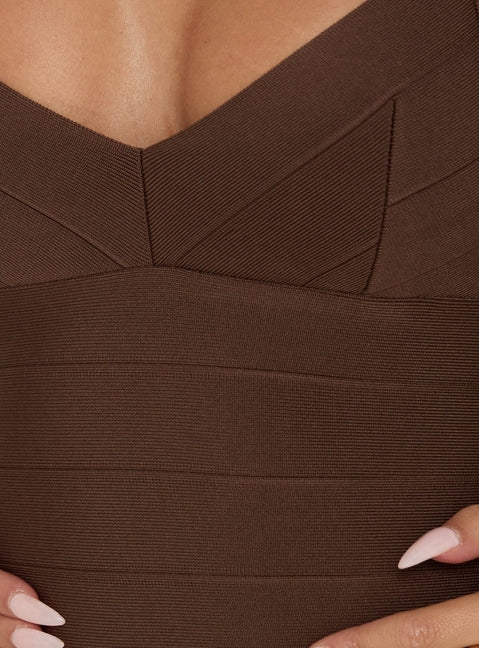 Justina Bandage Top Brown