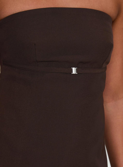 Irresistible Strapless Top Chocolate Petite