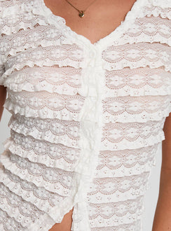 Into Your Eyes Textured Top White