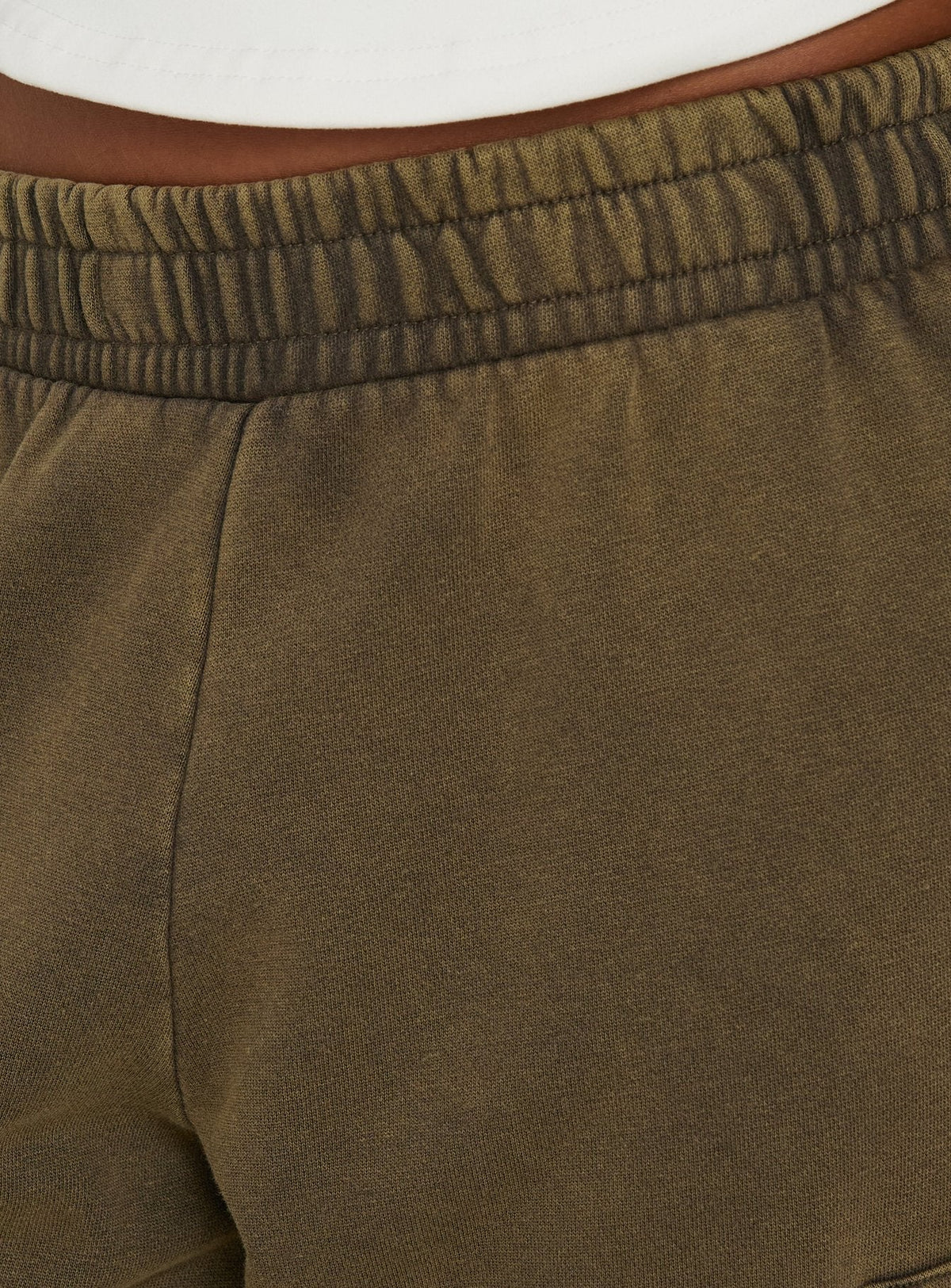 Harleah Wide Cargo Fleece Shorts Brown