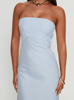 Yahir Strapless Maxi Dress Baby Blue