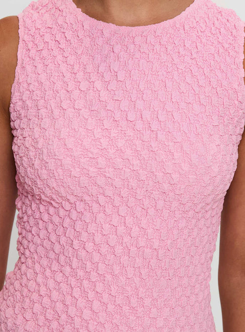 product Princess Polly Goodnight And Go Textured Top Pink Sleeveless Crew Neck 