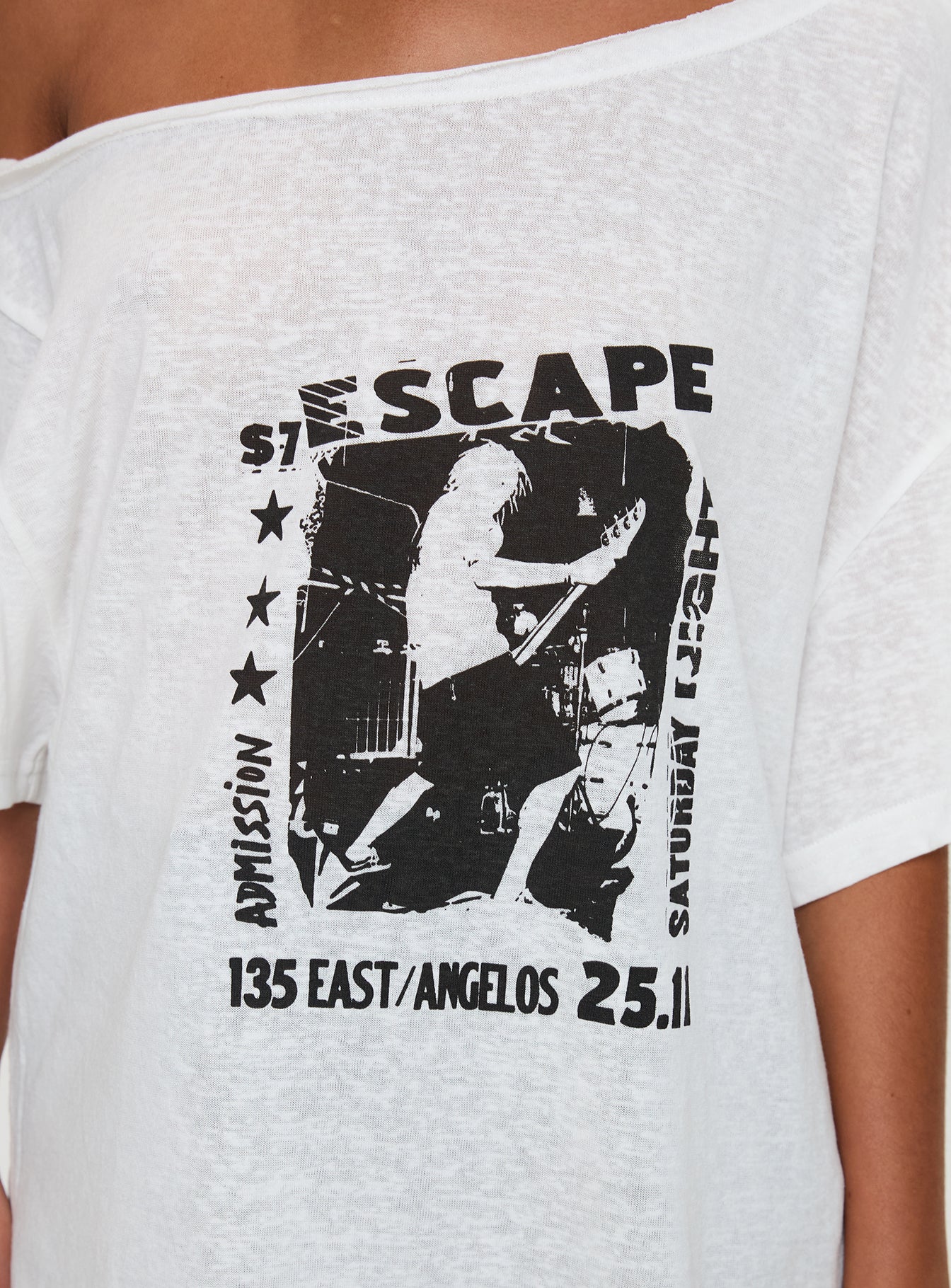 Kippa Off The Shoulder Tee White