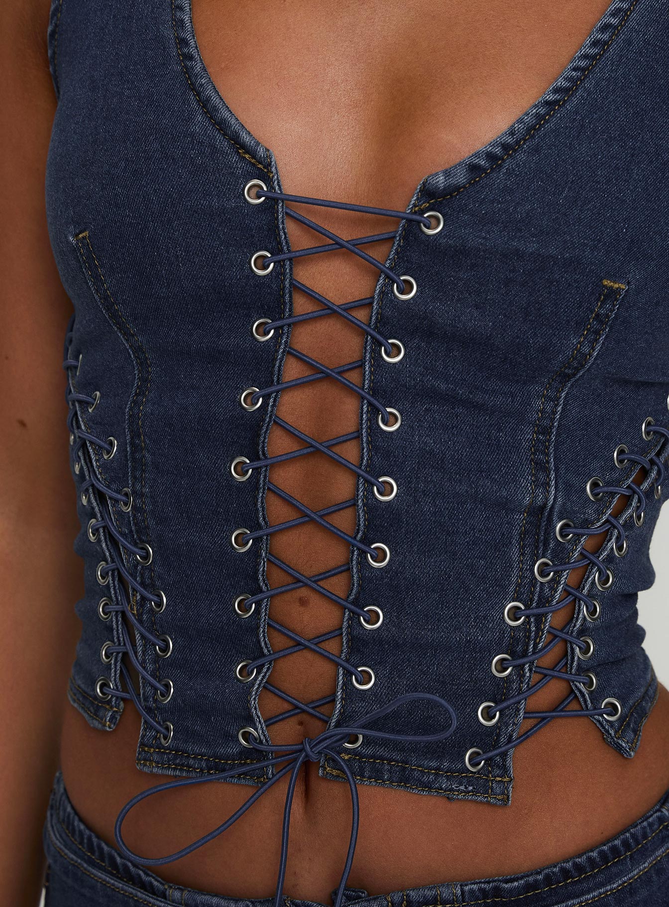 Edenette Top Mid Blue Wash