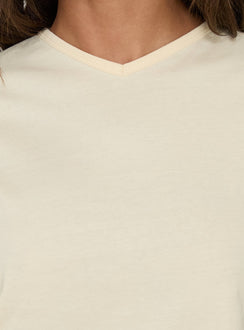 Dealia High V Boxy Tee Yellow