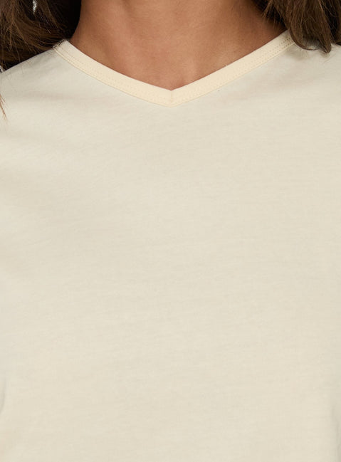 Dealia High V Boxy Tee Yellow