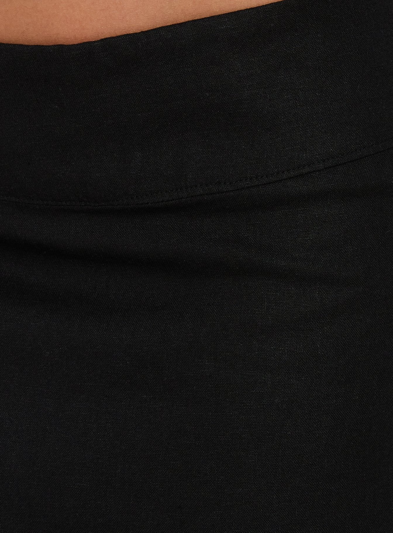Featuring the Such Delight Linen Midi Skirt Black womens-skirts in relaxed aline shape product