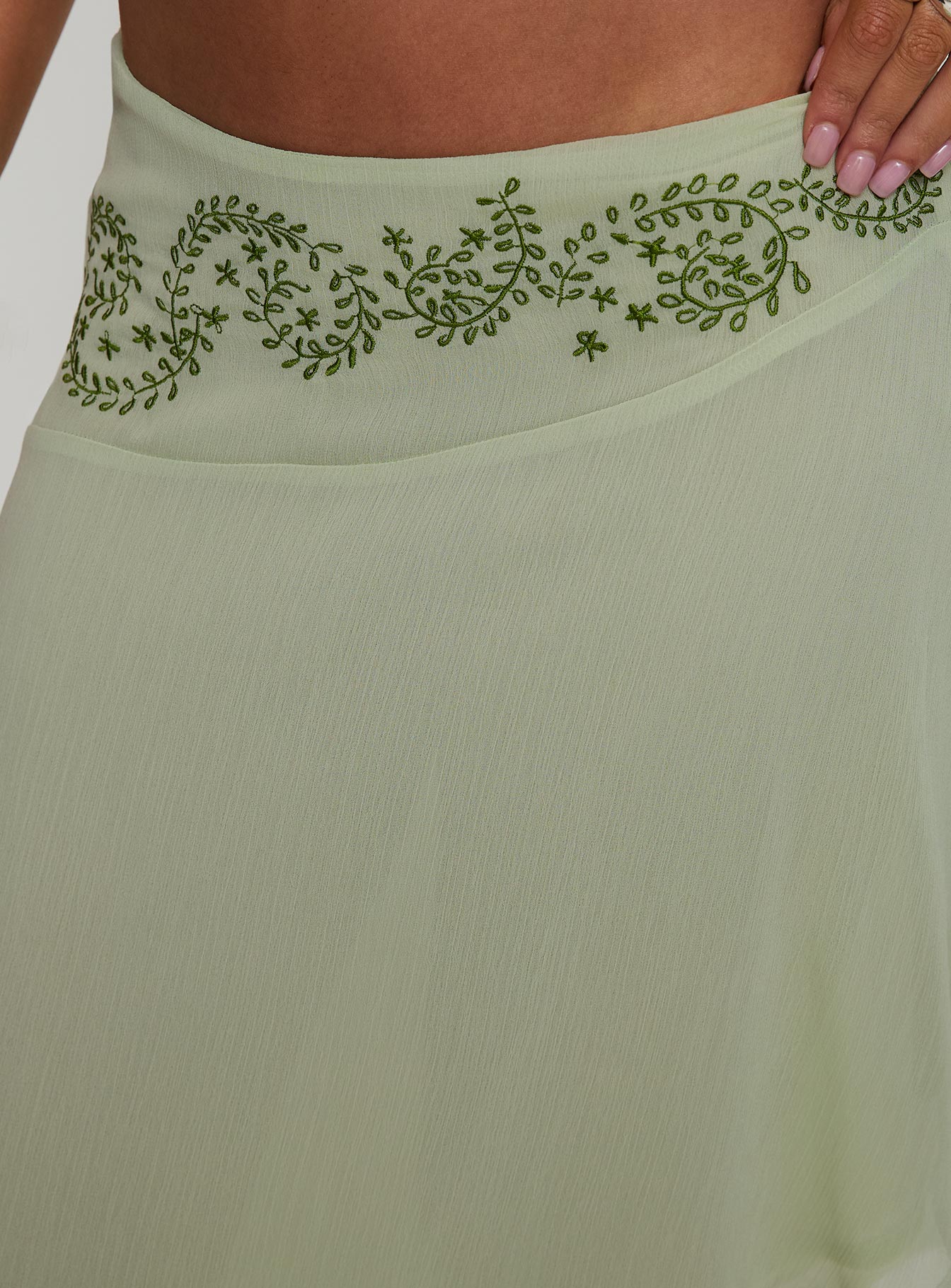 Pappilion Asymmetrical Skirt Sage