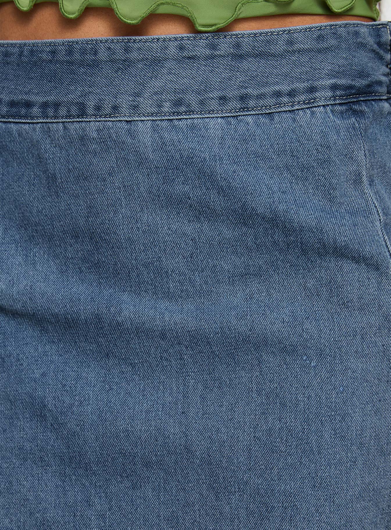 Kippiy Denim Mini Skirt Mid Wash