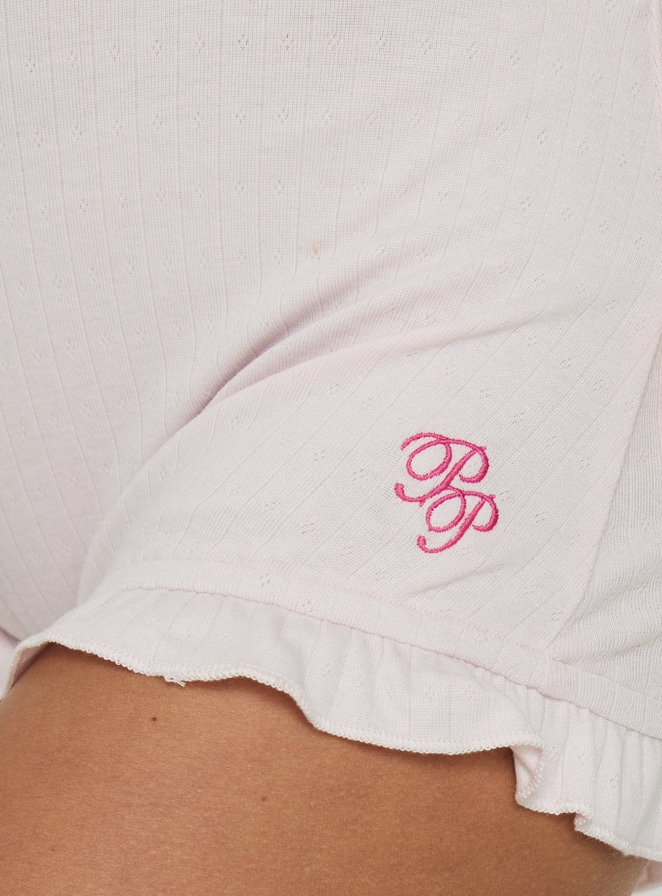 Vespra Frill Detail Sleep Playsuit Baby Pink