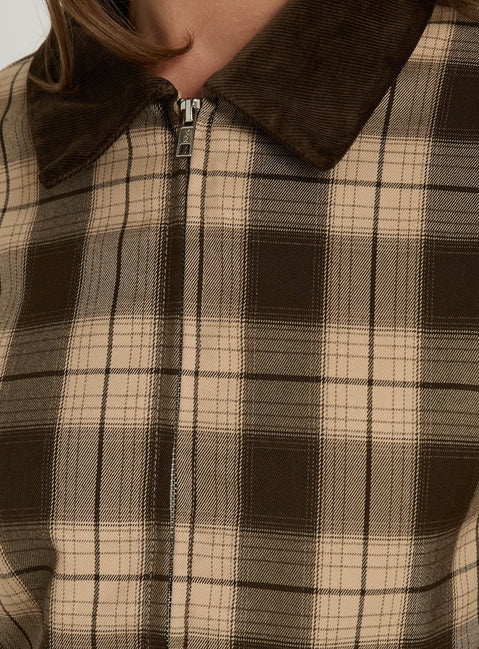 Schnieder Contrast Jacket Brown Check