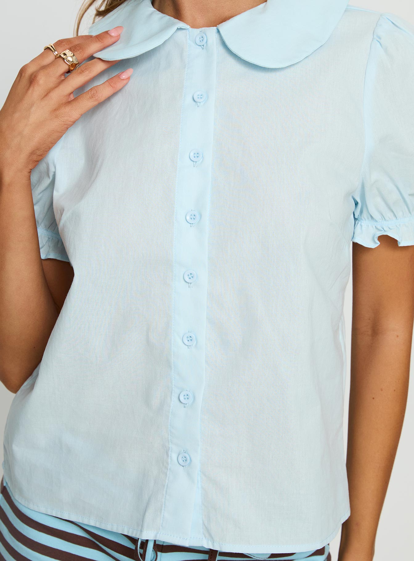 Neverland Blouse Top Soft Blue