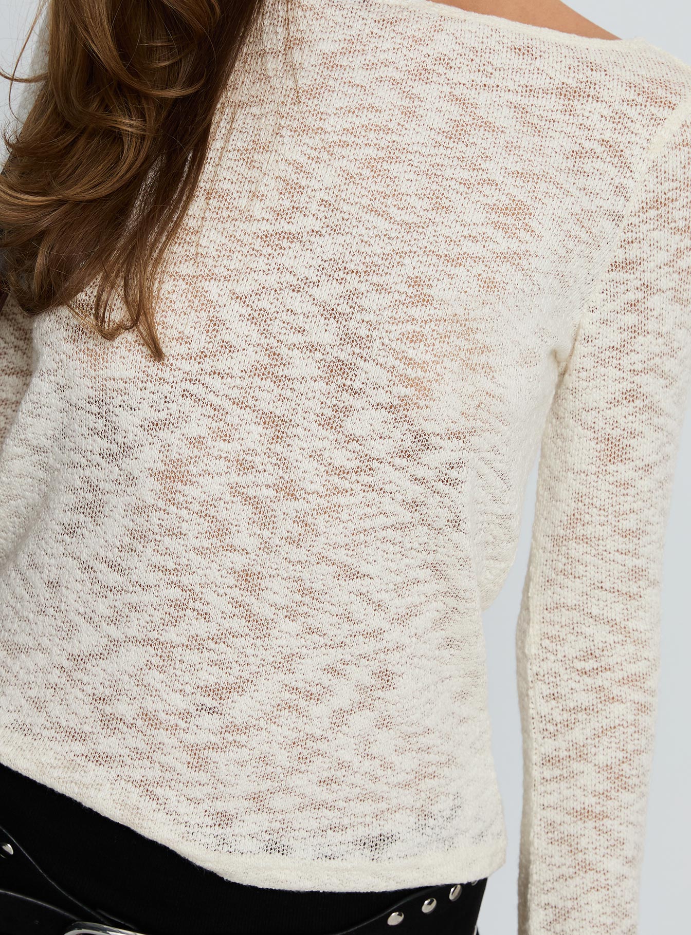 Follow Emotions Wide Neck Top Cream