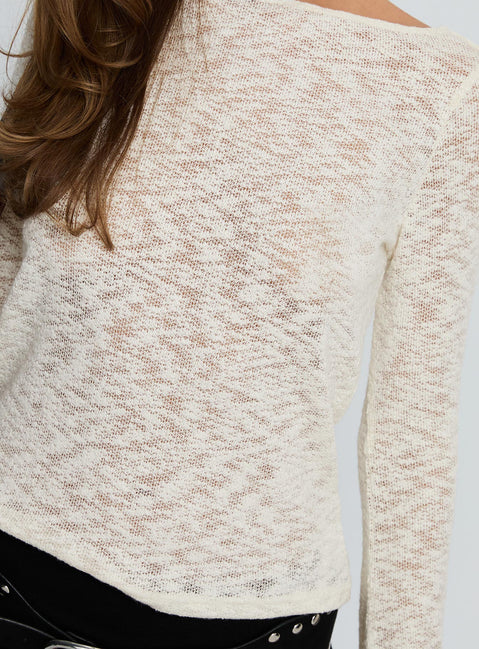 Follow Emotions Wide Neck Top Cream