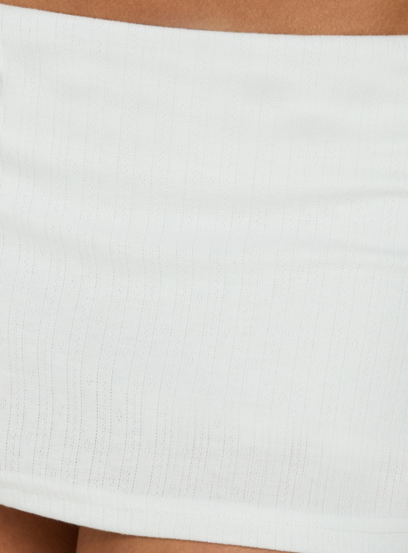 Kizuri Pointelle Low Rise Mini Skort White