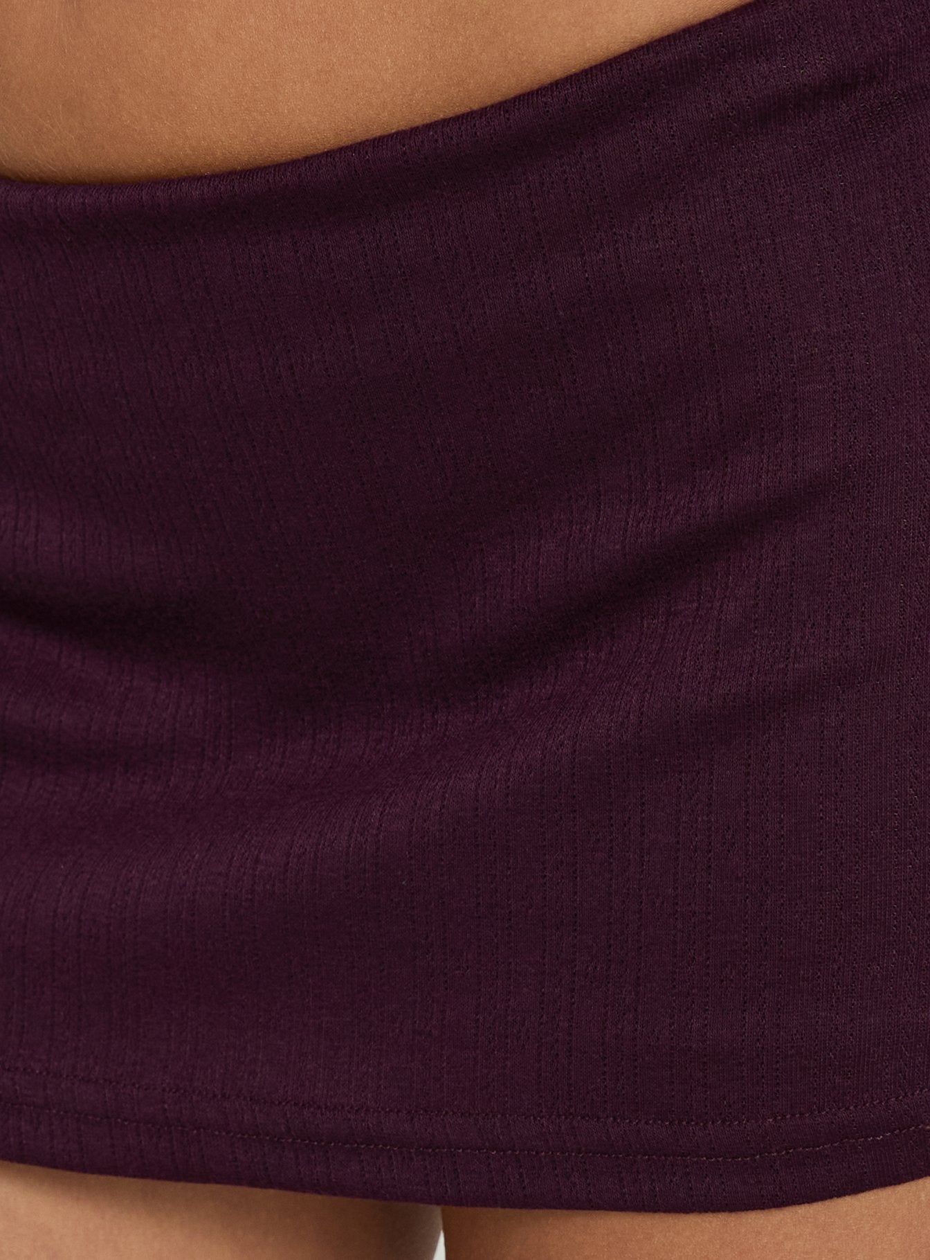 Kizuri Pointelle Low Rise Mini Skirt Plum