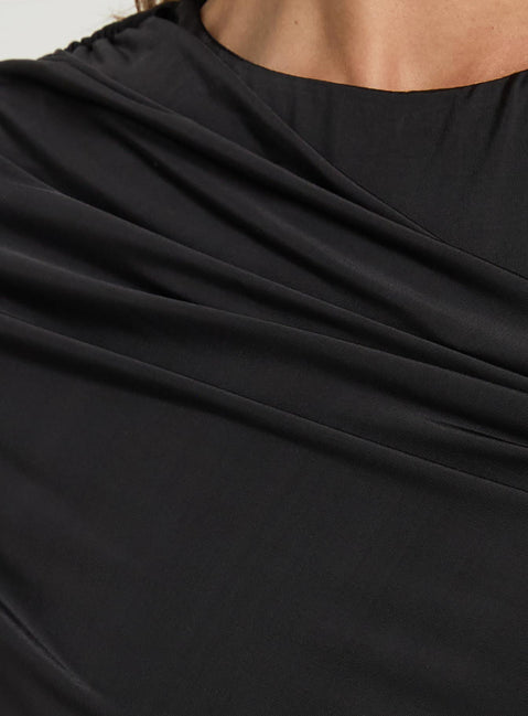 Ravennah Draped Bodysuit Black