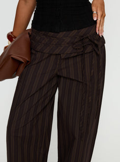 Seneca Wrap Pant Brown Stripe