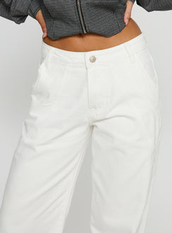 Reaper Mid Rise Baggy Jeans White