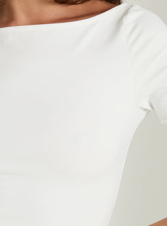 Daily Define Boatneck 3/4 Sleeve Top White