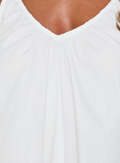 Cirelle V Neck Mini Dress White