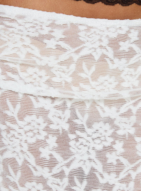 product Princess Polly Toscani Lace Frill Midi Skirt White Midi Skirts Skirts 