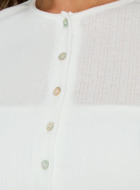 Kishie Layered Cardigan Top White