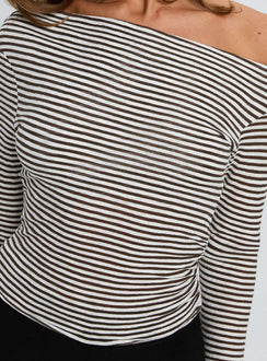 Synergies Long Sleeve Top Brown / White Stripe
