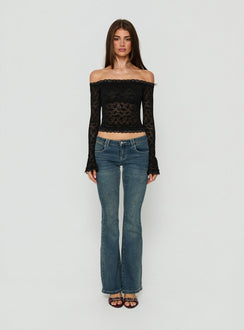 Mochapella Off The Shoulder Top Black