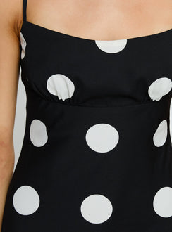Avienna Maxi Dress Black Polka Dot