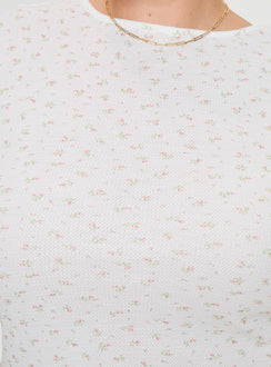 product Princess Polly Patton Mini Dress White Floral Curve Crew Neck 