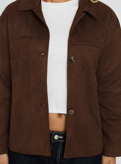Vaela Faux Suede Jacket Brown